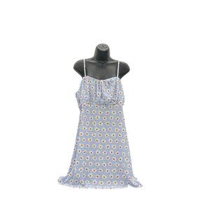 H&M Blue/Floral Print Jersey Crinkled Dress